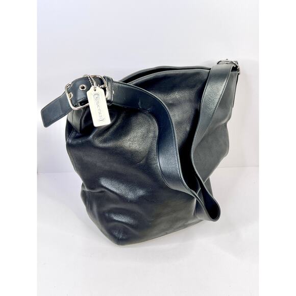 Coach Vintage Legacy Gloved Tan 9151 Black Leather Bucket Shoulder Bag - Picture 3 of 16